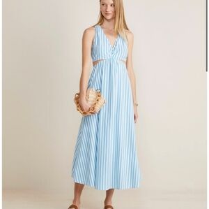 NWT Vineyard Vines Cutout Maxi Dress Color: Kitt Stripe-MistBlue